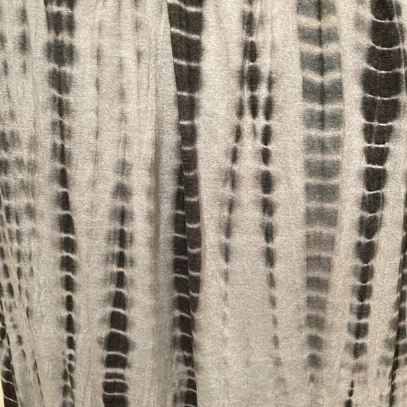 Tie dye Maxi Dress With Belt Flutter Sleeves Black Gray Size M - Picture 7 of 9